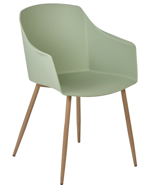 Tuoli vaaleanvihreä 57 x 83 x 51 cm muovi metalli 2 kpl käsinojilla minimalistinen skandinaavinen