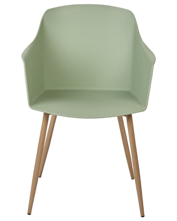 Tuoli vaaleanvihreä 57 x 83 x 51 cm muovi metalli 2 kpl käsinojilla minimalistinen skandinaavinen