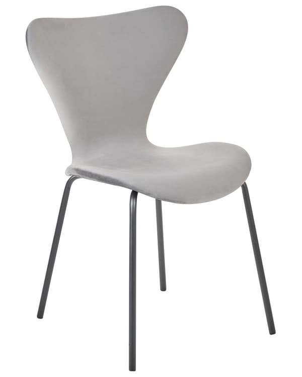 Tuoli vaaleanharmaa musta 50 x 82 x 50 cm sametti metalli 2 kpl pinottava käsinojaton ruokapöydän moderni