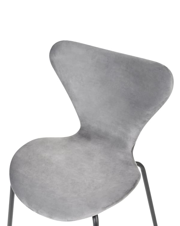 Tuoli vaaleanharmaa musta 50 x 82 x 50 cm sametti metalli 2 kpl pinottava käsinojaton ruokapöydän moderni