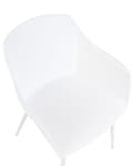 Pikkukuva 7 / 9: Tuoli valkoinen 57 x 83 x 51 cm muovi metalli 2 kpl käsinojilla minimalistinen skandinaavinen