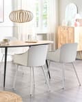 Pikkukuva 2 / 9: Tuoli valkoinen 57 x 83 x 51 cm muovi metalli 2 kpl käsinojilla minimalistinen skandinaavinen