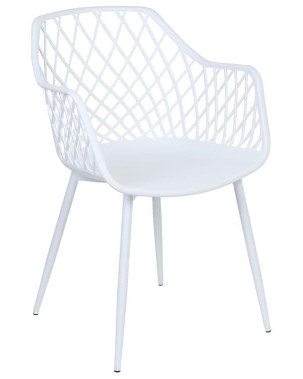 Tuoli valkoinen 50 x 86 x 51 cm muovi metalli 2 kpl koristeltu selkänoja minimalistinen moderni