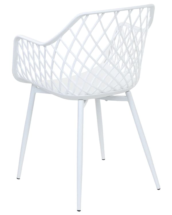 Tuoli valkoinen 50 x 86 x 51 cm muovi metalli 2 kpl koristeltu selkänoja minimalistinen moderni