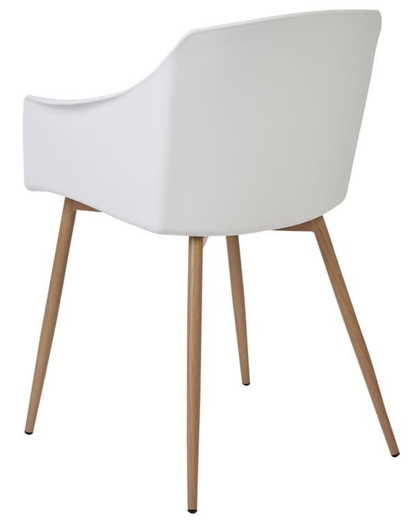 Sett med 2 spisestoler Hvit Plast Armlener Minimalistisk design Moderne Spisestue Kjøkken