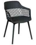 Miniatyrbilde 4 av 9: Sett med 2 spisestoler Svart Syntetisk materiale Dekorativ ryggstøtte Minimalistisk design Skandinavisk stil Moderne