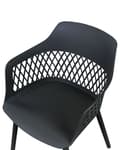 Miniatyrbilde 6 av 9: Sett med 2 spisestoler Svart Syntetisk materiale Dekorativ ryggstøtte Minimalistisk design Skandinavisk stil Moderne