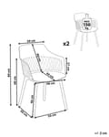 Miniatyrbilde 3 av 9: Sett med 2 spisestoler Hvit Syntetisk materiale Dekorativ ryggstøtte Minimalistisk design Skandinavisk stil Moderne