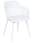 Miniatyrbilde 4 av 9: Sett med 2 spisestoler Hvit Syntetisk materiale Dekorativ ryggstøtte Minimalistisk design Skandinavisk stil Moderne