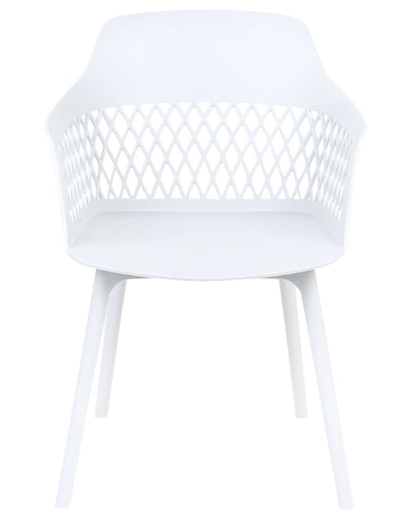 Sett med 2 spisestoler Hvit Syntetisk materiale Dekorativ ryggstøtte Minimalistisk design Skandinavisk stil Moderne