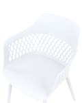 Miniatyrbilde 6 av 9: Sett med 2 spisestoler Hvit Syntetisk materiale Dekorativ ryggstøtte Minimalistisk design Skandinavisk stil Moderne