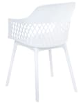 Miniatyrbilde 7 av 9: Sett med 2 spisestoler Hvit Syntetisk materiale Dekorativ ryggstøtte Minimalistisk design Skandinavisk stil Moderne