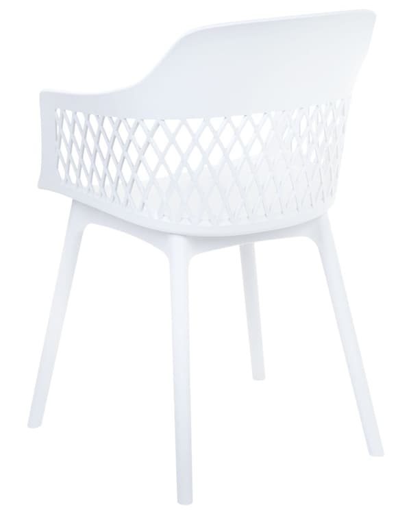 Sett med 2 spisestoler Hvit Syntetisk materiale Dekorativ ryggstøtte Minimalistisk design Skandinavisk stil Moderne