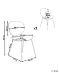 Miniatyrbilde 3 av 9: Sett med 2 spisestoler Hvit Syntetisk materiale Metallben Minimalistisk design Skandinavisk stil Moderne
