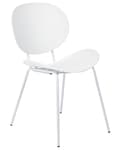 Miniatyrbilde 4 av 9: Sett med 2 spisestoler Hvit Syntetisk materiale Metallben Minimalistisk design Skandinavisk stil Moderne