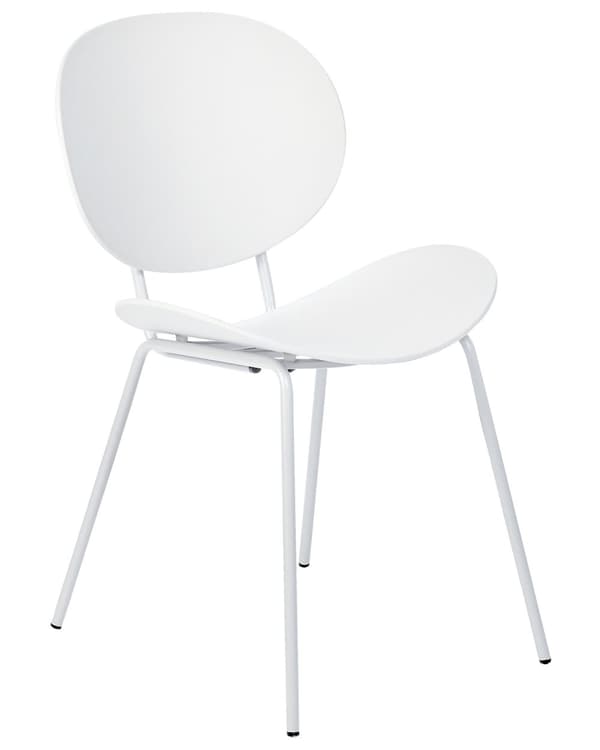 Sett med 2 spisestoler Hvit Syntetisk materiale Metallben Minimalistisk design Skandinavisk stil Moderne