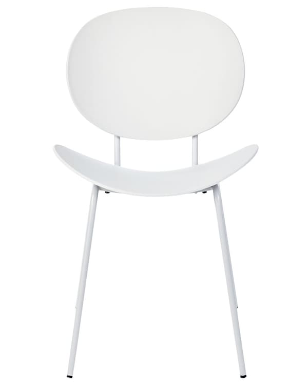 Sett med 2 spisestoler Hvit Syntetisk materiale Metallben Minimalistisk design Skandinavisk stil Moderne