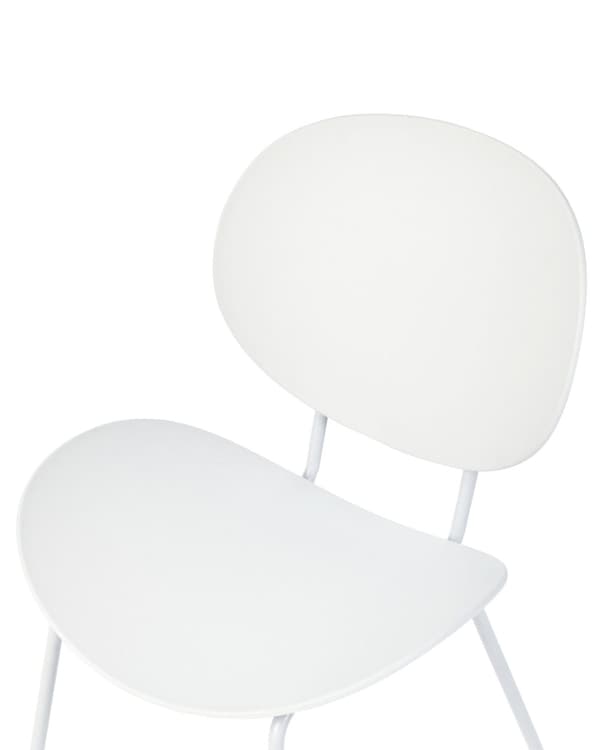 Sett med 2 spisestoler Hvit Syntetisk materiale Metallben Minimalistisk design Skandinavisk stil Moderne