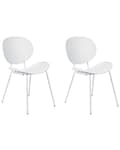 Miniatyrbilde 1 av 9: Sett med 2 spisestoler Hvit Syntetisk materiale Metallben Minimalistisk design Skandinavisk stil Moderne