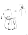 Miniatyrbild 3 av 9: Uppsättning med 2 matstolar Svart syntetisk sits Metallben Minimalistisk design Ryggstöd Modern Skandinavisk