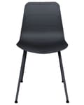 Miniatyrbild 5 av 9: Uppsättning med 2 matstolar Svart syntetisk sits Metallben Minimalistisk design Ryggstöd Modern Skandinavisk