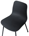 Miniatyrbild 6 av 9: Uppsättning med 2 matstolar Svart syntetisk sits Metallben Minimalistisk design Ryggstöd Modern Skandinavisk