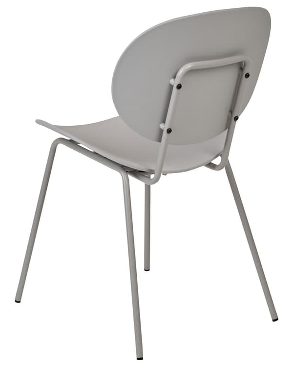 Uppsättning med 2 matstolar Ljusgrå syntetisk sits Metallben Minimalistisk design Ryggstöd Modern Skandinavisk