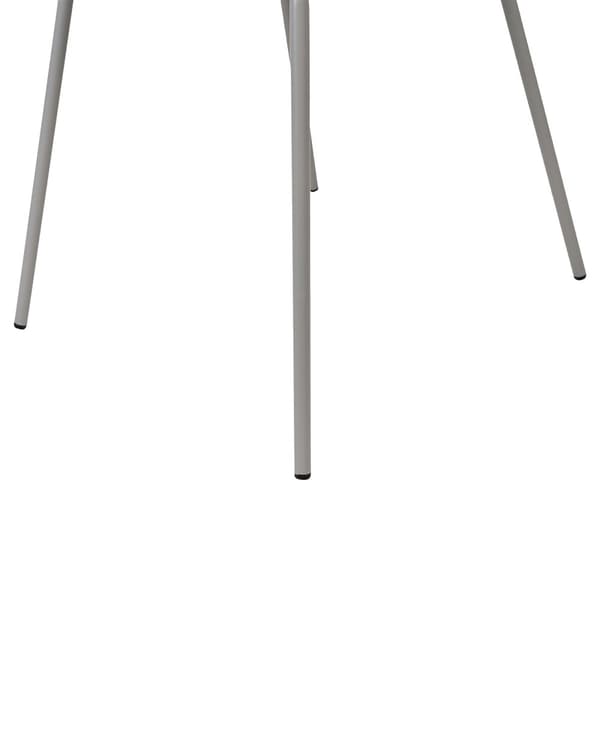 Uppsättning med 2 matstolar Ljusgrå syntetisk sits Metallben Minimalistisk design Ryggstöd Modern Skandinavisk