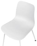 Miniatyrbild 6 av 9: Uppsättning med 2 matstolar Vit syntetisk sits Vita metallben Minimalistisk design Ryggstöd Modern Skandinavisk