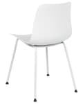 Miniatyrbild 7 av 9: Uppsättning med 2 matstolar Vit syntetisk sits Vita metallben Minimalistisk design Ryggstöd Modern Skandinavisk