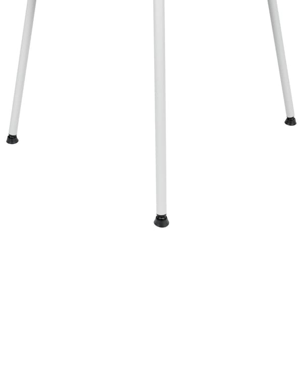 Uppsättning med 2 matstolar Vit syntetisk sits Vita metallben Minimalistisk design Ryggstöd Modern Skandinavisk