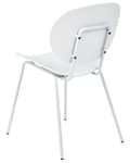 Miniatyrbild 7 av 9: Uppsättning med 2 matstolar Vit syntetisk sits Vita metallben Minimalistisk design Ryggstöd Modern Skandinavisk