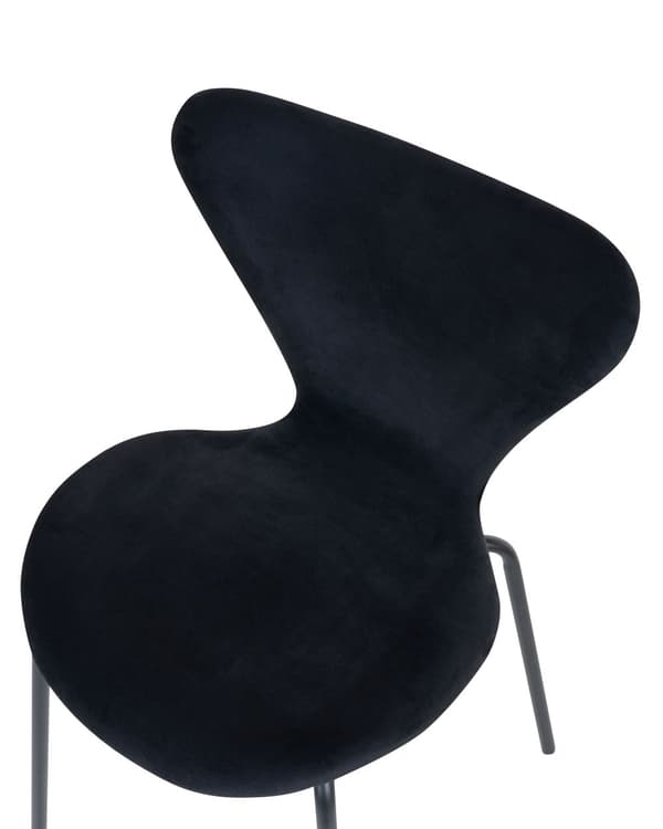 Set med 2 Matstolar Svart Syntetiskt Material Svart Metallben Armstödslös Modern Design