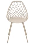 Miniatyrbild 5 av 9: Set om 2 matstolar Beige syntetisk sits Metallben Nätdesign Ryggstöd Modern Skandinavisk