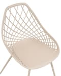 Miniatyrbild 7 av 9: Set om 2 matstolar Beige syntetisk sits Metallben Nätdesign Ryggstöd Modern Skandinavisk