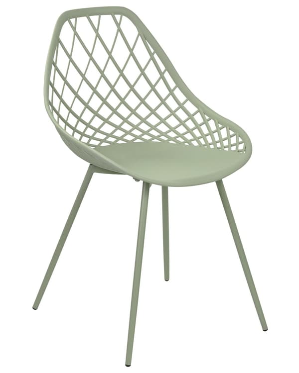Set om 2 matstolar Grön syntetisk sits Metallben Nätdesign Ryggstöd Modern Skandinavisk