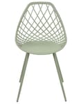 Miniatyrbild 5 av 9: Set om 2 matstolar Grön syntetisk sits Metallben Nätdesign Ryggstöd Modern Skandinavisk