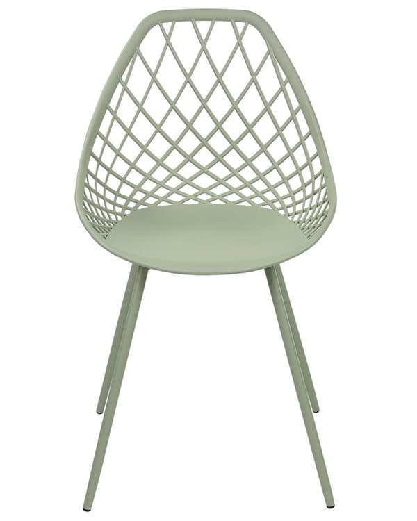 Set om 2 matstolar Grön syntetisk sits Metallben Nätdesign Ryggstöd Modern Skandinavisk