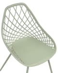 Miniatyrbild 7 av 9: Set om 2 matstolar Grön syntetisk sits Metallben Nätdesign Ryggstöd Modern Skandinavisk
