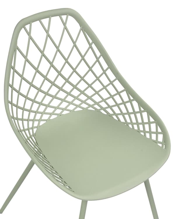 Set om 2 matstolar Grön syntetisk sits Metallben Nätdesign Ryggstöd Modern Skandinavisk