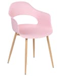 Miniatyrbild 4 av 9: Set med 2 Matstolar Rosa Syntetiskt Material Eleganta Ben Dekorativ