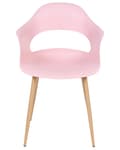 Miniatyrbild 5 av 9: Set med 2 Matstolar Rosa Syntetiskt Material Eleganta Ben Dekorativ