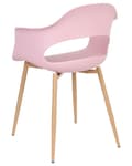 Miniatyrbild 6 av 9: Set med 2 Matstolar Rosa Syntetiskt Material Eleganta Ben Dekorativ