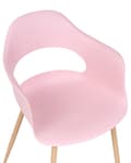 Miniatyrbild 7 av 9: Set med 2 Matstolar Rosa Syntetiskt Material Eleganta Ben Dekorativ