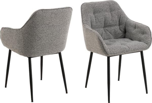 2 x Brooke matstol med armstöd grå.