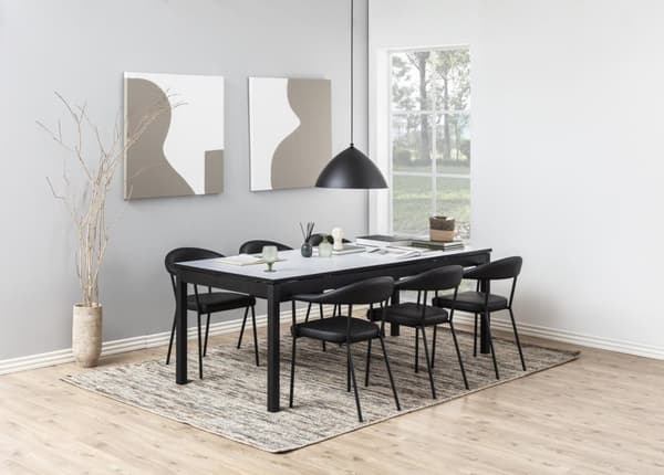2 x Ava spisestuestoler med armlener svart.