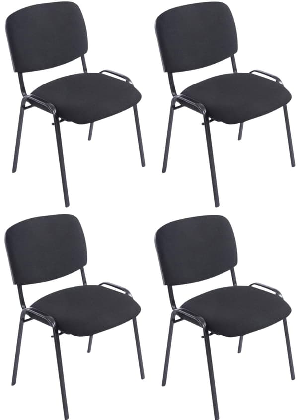 CLP Sæt med 4 stole XL Ken stof sort