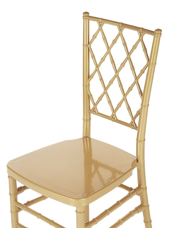 Stolsæt guld plastik 2 stk stabelbar vintage moderne stil