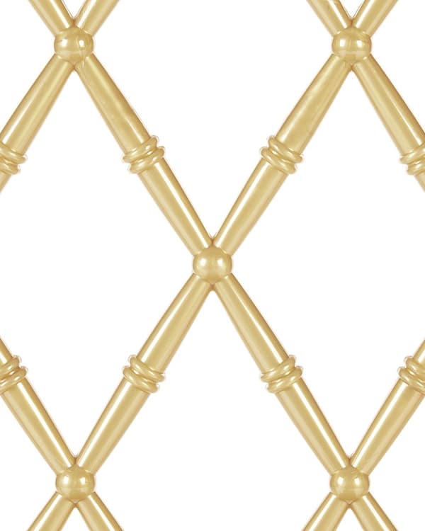 Set med 2 Matstolar Guld Plast Ryggstöd med Spjälar Utan Armstöd Vintage Modern Design