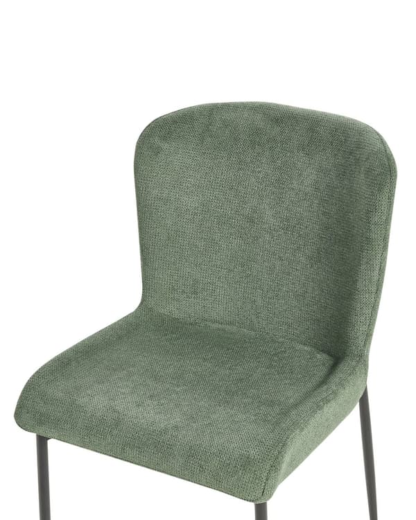 Sæt med 2 stole Grøn polyester strikket tekstur metalben